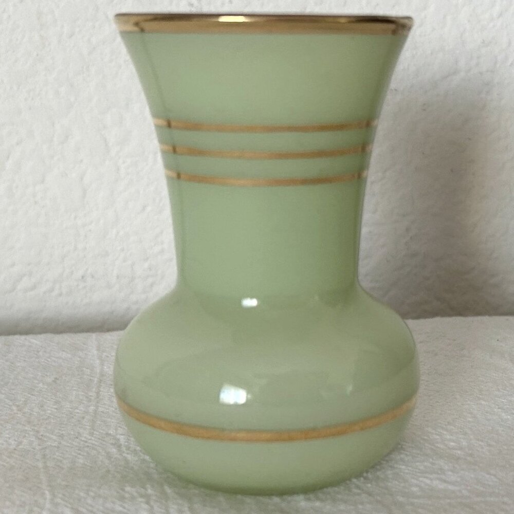 VINTAGE Small Mint Green Bud Vase Glass